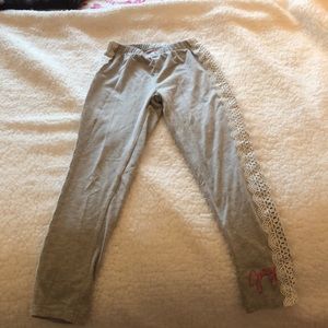 Juicy couture girls kids grey lace leggings size7